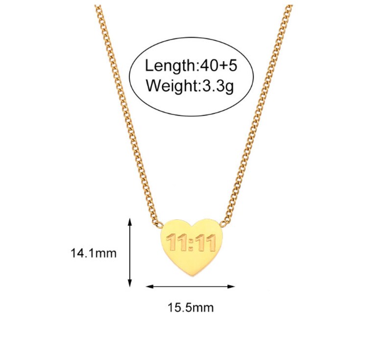 Elevate with Our Gold "11:11"  18k Floating Heart Necklace