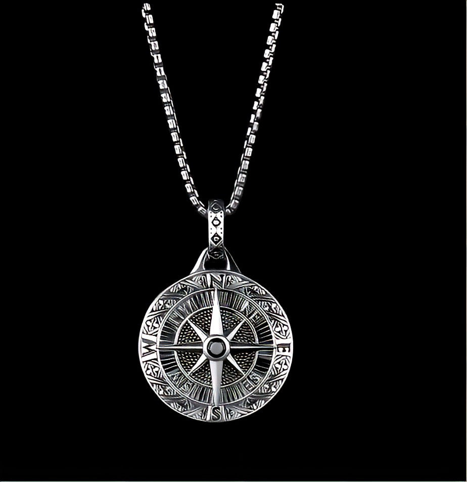 Never Lost - Unisex Steel Compass Necklace