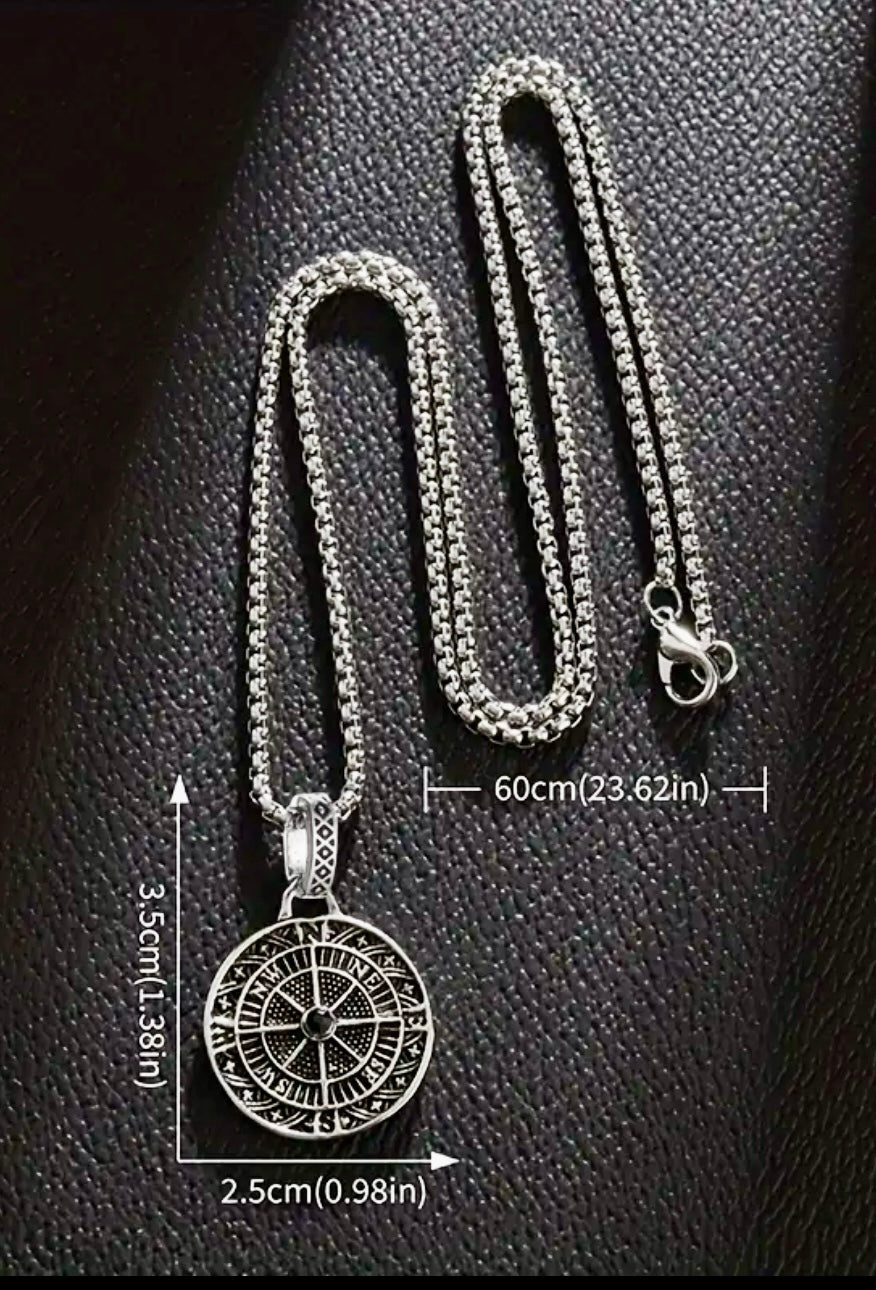 Never Lost - Unisex Steel Compass Necklace