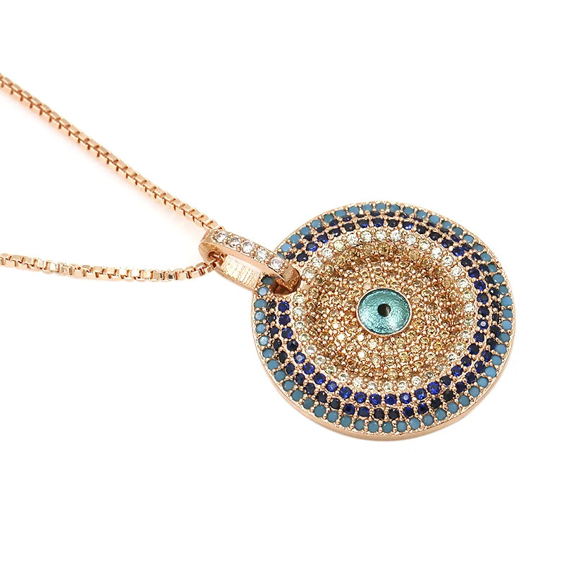Radiant Guardian Evil Eye Pendant Necklace
