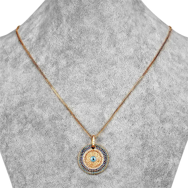Radiant Guardian Evil Eye Pendant Necklace