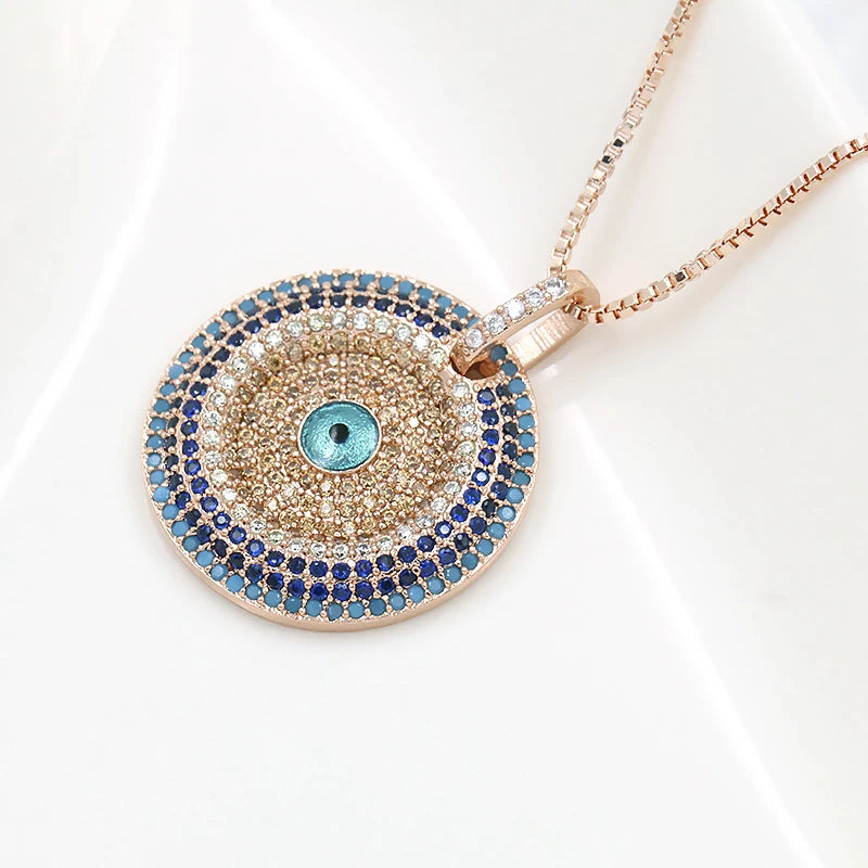 Radiant Guardian Evil Eye Pendant Necklace