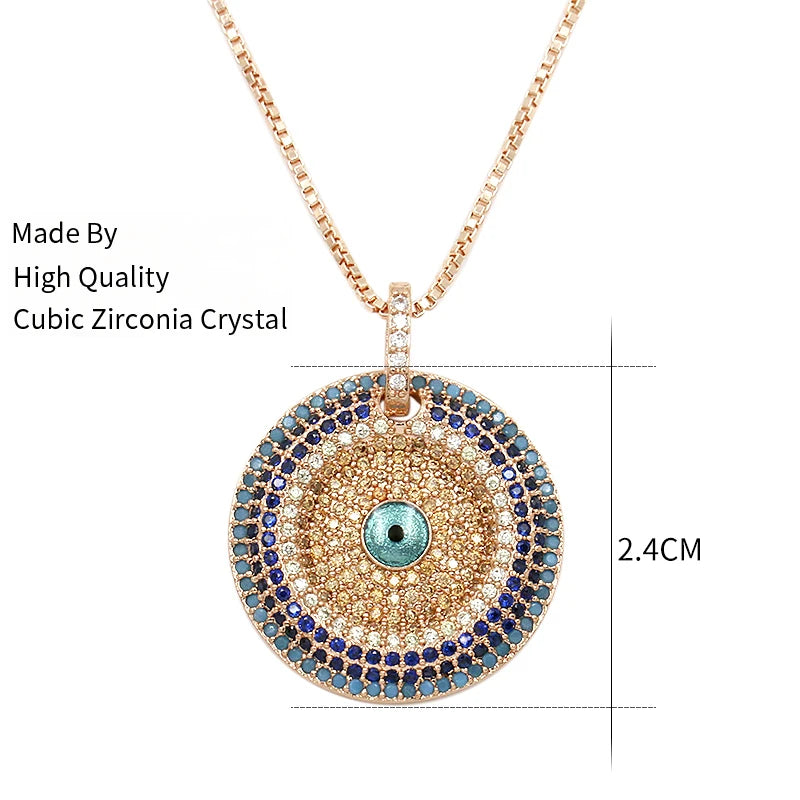 Radiant Guardian Evil Eye Pendant Necklace